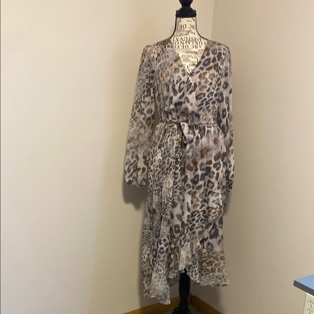 Leopard Print Wrap Dress